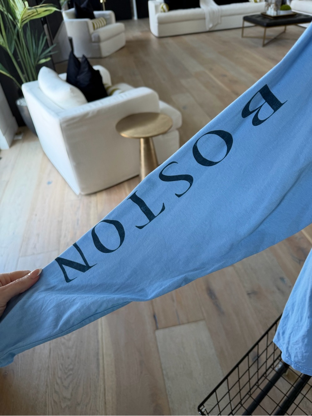 Light Blue Boston Massachusetts Graphic Long-Sleeve Tee - Picture 3 of 4